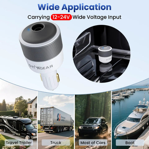 Starlink Mini Car Adapter 12V To 24V DC Step Up Converter With 60W Cigarette Lighter Power Boost Stable 24V Output For Starlink Mini Plug And Play 12V To 24V Charger For RVs Boats Trailers And On The Go, 12-24V input