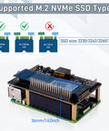 P33 M.2 NVMe M Key PoE Plus Hat With Official Pi 5 Active Cooler And Aluminum Case For Raspberry Pi 5, 2230-2280 SSD