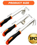 3-In-1 Weed Puller Set With 4-Tine Uprooter And Crevice Weeder, Portable Garden Tool dimensions displayed