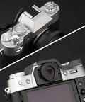 Ergonomic Black Metal Thumb Up Rest Grip For Fujifilm Xt30 Xt20 Xt10 Xt50 Xt30iii Cameras attached to hot shoe, top and rear view