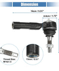 Front Outer Tie Rod End Links Kit 2 Pack ES3571 For Chrysler 300 Dodge Challenger Charger Durango Magnum Dakota Ram 2011 3.7L V6 4.7L V8 2005 2010 Replacement Suspension Steering, dimension chart with M14x1.5 thread