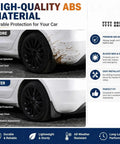 Before and after comparison showing Heavy Duty Car Mud Flaps For Tesla Cybertruck 2024 ABS Plastic Splash Guards protecting car paint.
