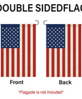 American Flag Garden Flag 12 Inch By 18 Inch Double Sided Patriotic Yard Decor For Garden And Lawn Perfect Fourth Of July Memorial Day Outdoor Display Fade Resistant Nylon with flag image front and back view