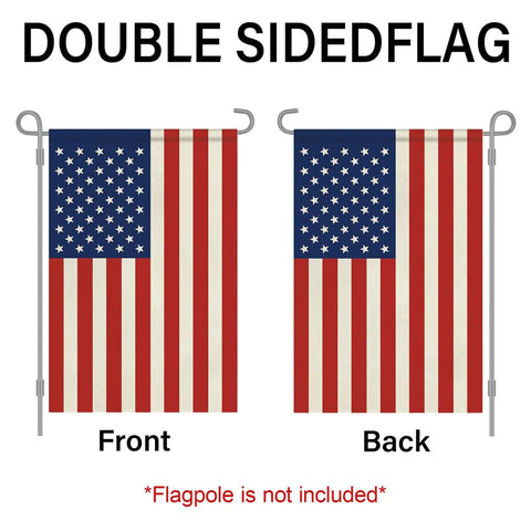 American Flag Garden Flag 12 Inch By 18 Inch Double Sided Patriotic Yard Decor For Garden And Lawn Perfect Fourth Of July Memorial Day Outdoor Display Fade Resistant Nylon with flag image front and back view