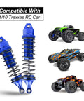 All Metal Shocks Set 1/10 Scale RC Cars Blue 4 Pack Oil Type Unoiled for Adjustable Damping Compatible With Traxxas Slash 4x4