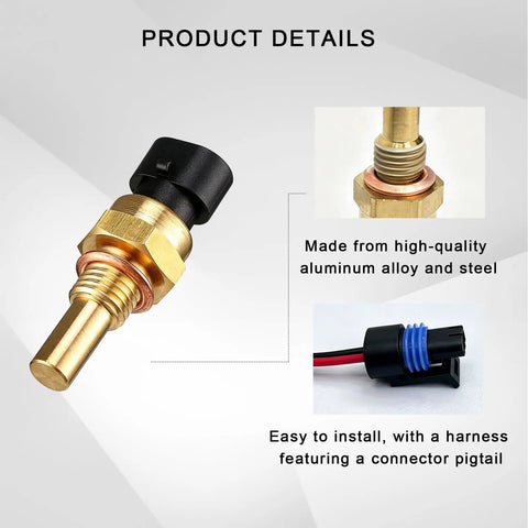 Slick Car Engine Coolant Temperature Sensor With Pigtail Connector, tough copper design, easy to install, compatible with Chevy.