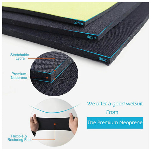 Close-up of 3mm neoprene layers and stretch demonstration for Dope 3mm Camo Neoprene Wetsuit For Men And Women Unisex OnePiece Dive Skin.