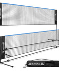 Super Tough All In One Adjustable Badminton Net Up To Five Point One Feet Tall Ideal For Kids Volleyball And Pickleball Quick Setup Portable Sports Net With Bag For Tennis Pool Backyard Games And Indoor Play Ten Feet Long In Blue
