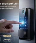 Keyless Entry Door Lock With App Control, Fingerprint Sensor And Electronic Keypad Deadbolt, Auto Lock And One Touch Lock, IP54 Waterproof Digital Smart Door Lock For Front Door