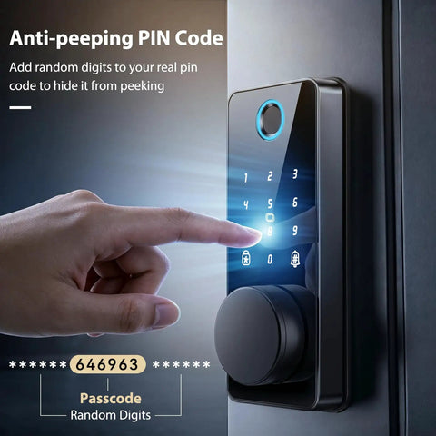 No Sweat Fingerprint Keyless Entry Deadbolt Door Lock With Touchscreen Keypad Battery Backup And Flat Out Fast Unlocking Slick Modern Smart Door Knob Replacement Heavy Duty Home Security Upgrade For Interior Or Exterior Homes