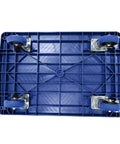 Beast Of A Heavy Duty Foldable Platform Truck With 880 Lb Capacity Anti Skid Deck Swivel Brake Wheels Steel Flatbed Utility Cart For Warehouse Office And Home Use Blue, underside view