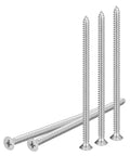No Sweat Heavy-Duty Flat Head Wood Screws 304 Stainless Steel Self Tapping Size 10X4 Inch Pack Of 25 Silvertone heavy grip fasteners
