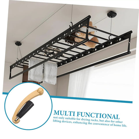 Top Notch Hand Crank Lift Handle For Clothes Drying Rack With Comfy Ergonomic Grip Smooth Spin Adjustment Quick Laundry Pole Swap That Delivers A Hassle Free Hang Every Time