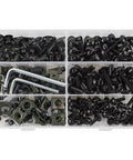 M6 For M5 Motorcycle Fairing Bolts Kit 253 Pieces Fasteners Clips Washers Nuts Screws Assortment For Bike Black Heavy Duty Hardware Set Ride Ready For Bike Repairs And Upgrades in organizer