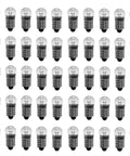 10 Pack E10 Mini Light Bulbs 3.8V 0.3A For DIY Science Labs And Home Projects, Incandescent Indicator Lamps With Screw Base, Old Fashioned Flashlight Bulbs For Educational Experiments, arranged in rows