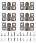 Stainless Steel Interlocking Flush Mount Bracket Set 6 Pieces With 26 Screws Heavy Duty Hanging Hardware For Picture Frames Mirrors Headboards And Furniture Connectors, 6 brackets and screws