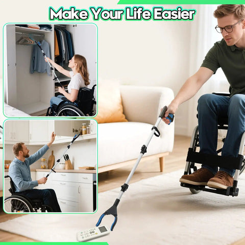 36 Inch Reacher Grabber Tool With 360 Degree Rotating Head Anti Slip Wide Jaw Magnetic Tip Easy Trash Picker For Seniors And After Surgery Recovery Lightweight No Bending Required For Hard To Reach Spots