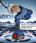 Heavy Duty Electric Hydraulic Crimping Tool For Copper Aluminum Wires Rechargeable Lithium Battery Cable Lug Crimper with 60KN crimping force.