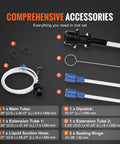 VEVOR 6.5L manual fluid extractor kit with dipstick, suction hose, and extension tubes