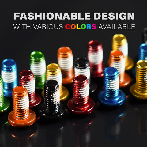 Colorful selection of 12 Pack 6 Bolt Bicycle Disc Brake Bolts M5x10mm for MTB Rotors Black Stainless Steel Hardware