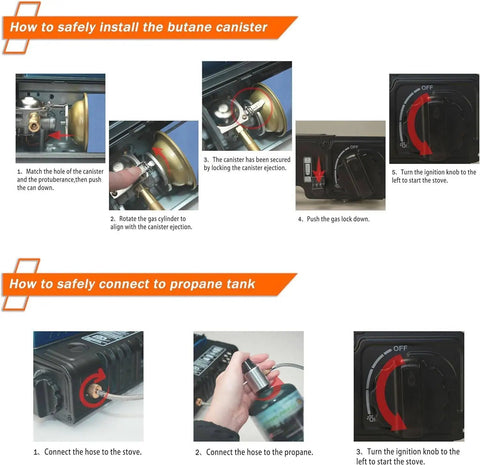 How to use Dual Fuel Camping Stove With Wind Blocker, 10,000 BTU Portable Gas Stove For Outdoor Cooking, Propane Or Butane
