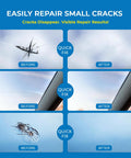 Windshield Crack Repair Kit Three Bottles Nano Quick Fix Glass Repair Liquid For Cracks Chips Bullseye Star Shaped Scratches