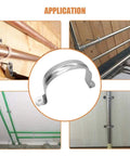 Ten Pack 4 Inch Rigid Stainless Steel Pipe Straps With Two Hole U Brackets Widened Band Tension Clips application uses
