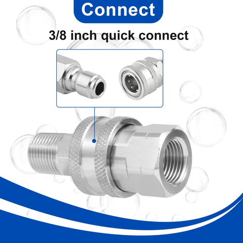 Wayona 8-piece stainless steel 3/8-inch quick-connect hose fittings for pressure washers