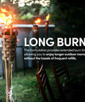 Citronella Torch Fuel With Clean Burning Biodegradable Formula And Extended Burn Time For Oil Lamps And Tiki Torches Great For Backyard Hangouts And Patio Parties 1 Gallon Pack Of 1 lit tiki torches in outdoor setting