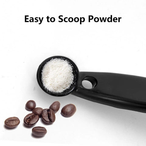 Espresso Machine Steam Wand Cleaning Brush With 36 Inch Silicone Hose And Spoon End For Pro Baristas showing scoop with powder