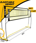 Volleyball Training Net For Pro Level Practice 12 Foot Wide Portable Net With Adjustable Height From Seven Point Four To Eight Feet Includes Ground Stakes And Carry Bag Indoor And Outdoor Use Built For Peak Performance