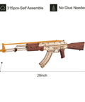 Dope 3D Wooden Puzzle Kit For Adults, DIY Rubber Band Gun Build, 28-inch wood model with dimensions and no glue needed shown