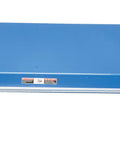 Rugged Electric Hydraulic Lift Table 48 X 48 Inch Steel Platform 5000 Lb Capacity Blue with cable connection view.