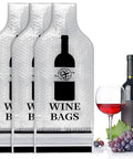 Travel Wine Bags 3 Pack Reusable Bottle Sleeves With Triple Leakproof Protection And Shock Absorbing Bubble Padding, PVC, grapes.