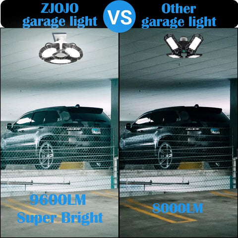 Comparison of Two Pack 80W LED Ceiling Light With 9600 Lumens And 3 Adjustable Panels for garage lighting