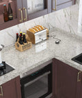 Granite Look Countertop Contact Paper Peel and Stick Vinyl Wrap on kitchen counter, showcasing waterproof and oil proof features.