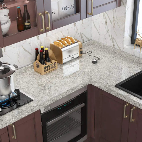 Gray Granite Contact Paper Peel And Stick 36x197 Inch Waterproof Self Adhesive Vinyl Wrap for Kitchen Counters, no seam look