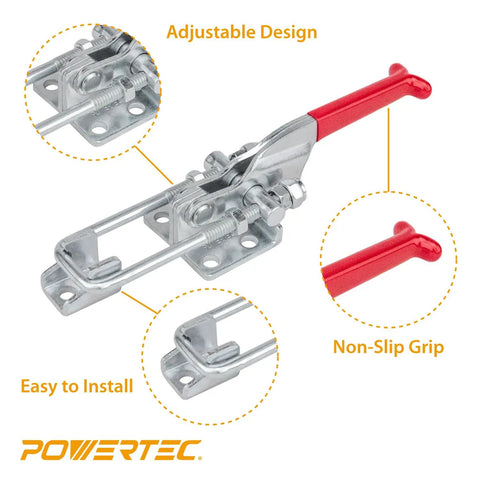 Heavy Duty Toggle Clamp Two Pack Delivers A Badass 700 Pound Solid Hold With Adjustable U Bolt And Anti Slip Grip For Woodworking Jigs