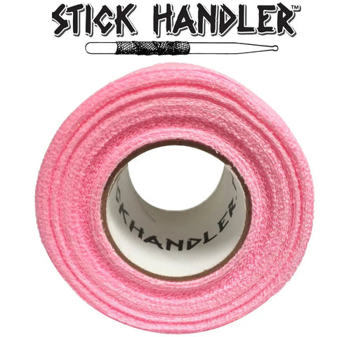 Pink Ten Pack Drumstick Grip Tape Killer Non Slip Cotton Gauze For Pro Drummers Boosting Stick Control With Hella Secure Zero Sweat Grip Layers Made In Usa For Jam Sessions roll viewed from above