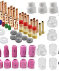 90 Piece TIG Welding Torch Accessories Kit For WP17 WP18 WP26 Glass Cup Alumina Nozzle Stubby Gas Lens 10 12 Size Consumables