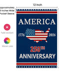 250th Anniversary USA Garden Flag For Outside With Map Design 1776-2026 Patriotic Yard Flag Double-Sided Waterproof Burlap 12x18 Inch