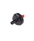 One Half GPH Pressure Compensating Drippers For Drip Irrigation Systems Keeps Water Flow Solid Despite Pressure Swings, emitter close-up