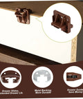 5 Pack Heavy Duty Drawer Slides With Plastic Guides, Metal Backplates And Rollers detail view of brown plastic guide