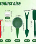 Mini Seed Spreader Kit For Easy Garden Sowing, 17 Piece Handheld Seed Dispenser Set product size dimensions chart