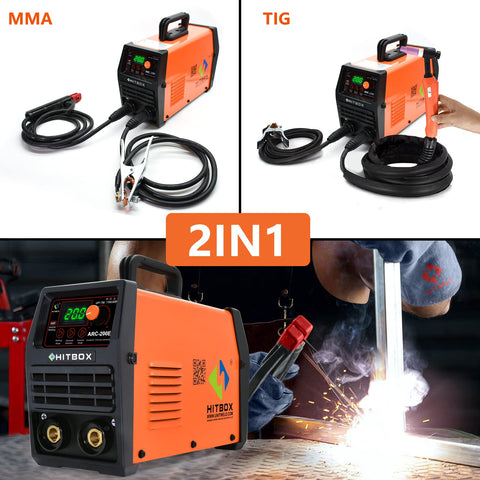 200 Amp Dual Voltage MIG TIG Welder 2 In 1 With Lift TIG Capability LCD Digital Display Portable Stick Welder in use