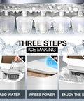 The Real Deal Countertop Ice Maker Machine Featuring Zero Effort Self Cleaning Routine And Smart Ice Size Settings That Rapidly Whips Up Nine Crisp Cubes In Six Minutes To Keep Your Friday Nights Chilling: three steps for ice making.