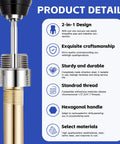 Four In One Water Pipe Wrench And Pipe Tapping Tool Set product details on durable steel construction and threading features.