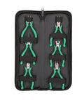 Compact 6 Piece Mini Pliers Set With Comfort Grip And Leather Storage Bag for Tight Spots and On The Go Use shown in case