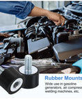 M5 Rubber Mounts 8Pcs 15x10mm Anti Vibration Isolators with lock nuts shown near a car engine during installation