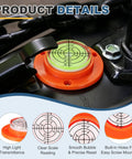 Nexarelle 6pcs Round Bubble Level D:48.9mm, H: 12mm Orange/White showing clear scale, smooth bubble, built-in screw holes.